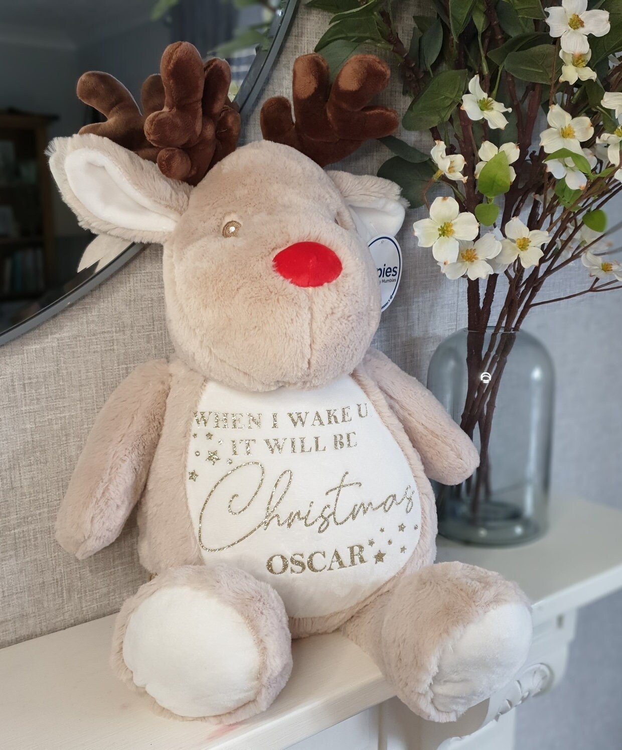 Personalised First Christmas Teddy Reindeer Reindeer Teddy Baby s 1s Mancub Prints