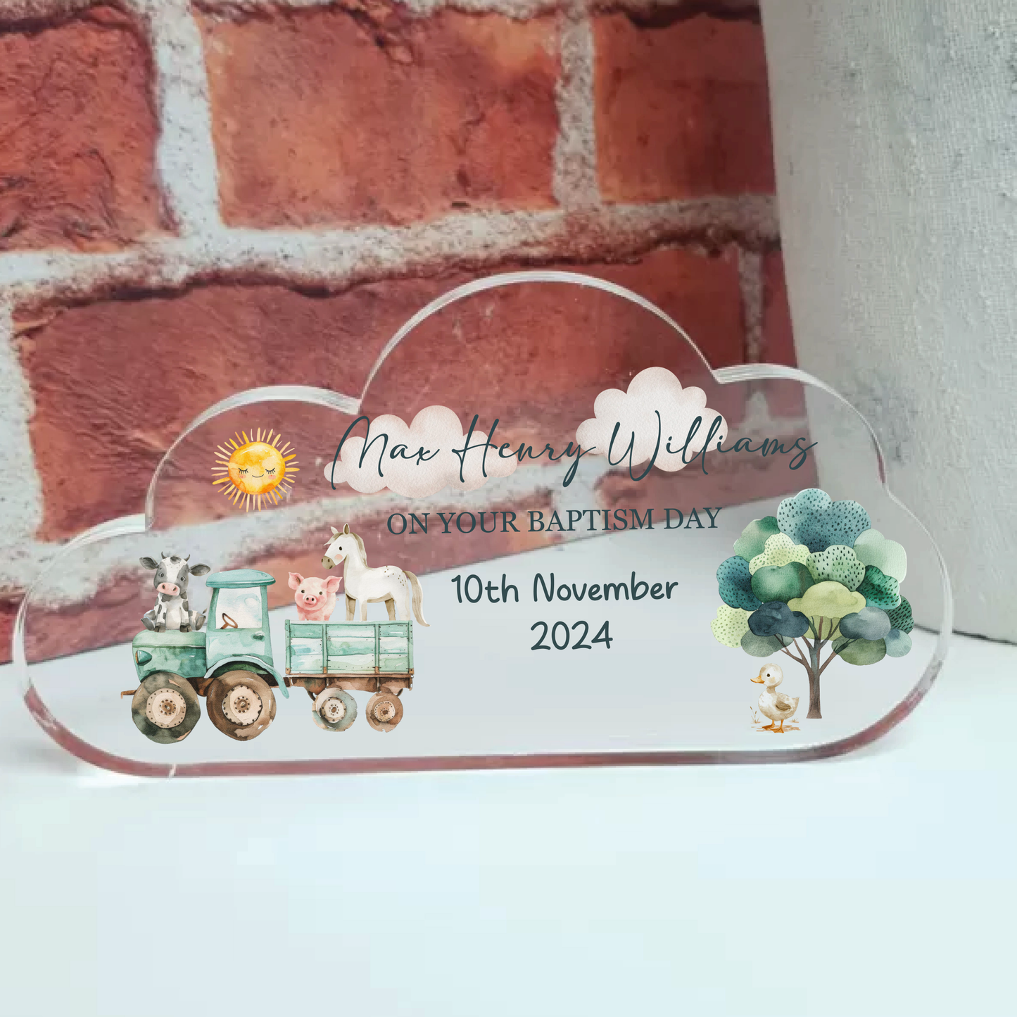 Personalised Christening Gift, Christening Keepsake, Gift for New Baby, Baptism Gift, cloud baby plaque, Godparents Gift