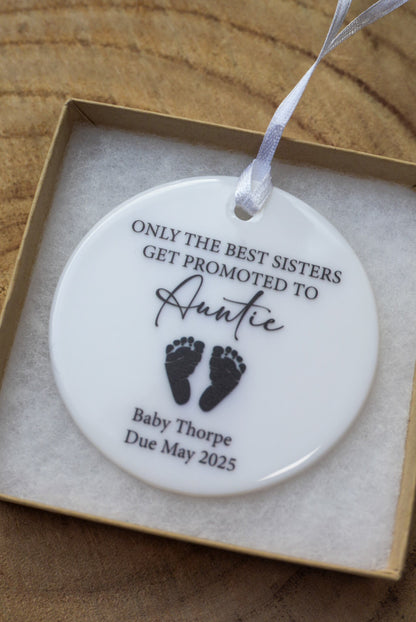 You're going to be an Auntie Pregnancy announcement gift,  New Auntie gift, You're going to be an Auntie Tree decoration, New Auntie gift