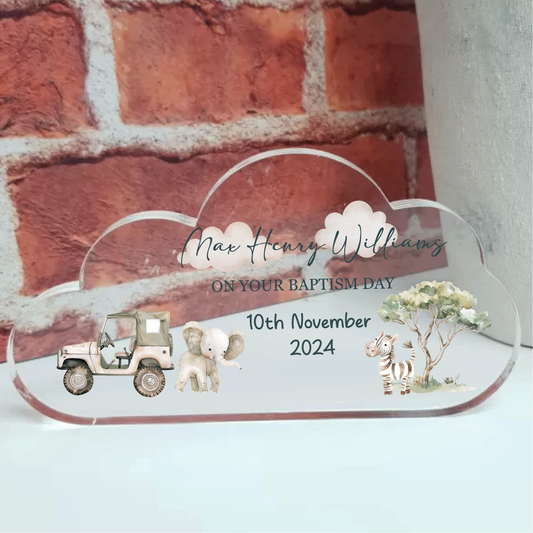 Personalised Christening Gift, Christening Keepsake, Gift for New Baby, Baptised Gift, Baptism Gift,  cloud baby plaque, Godparents Gift