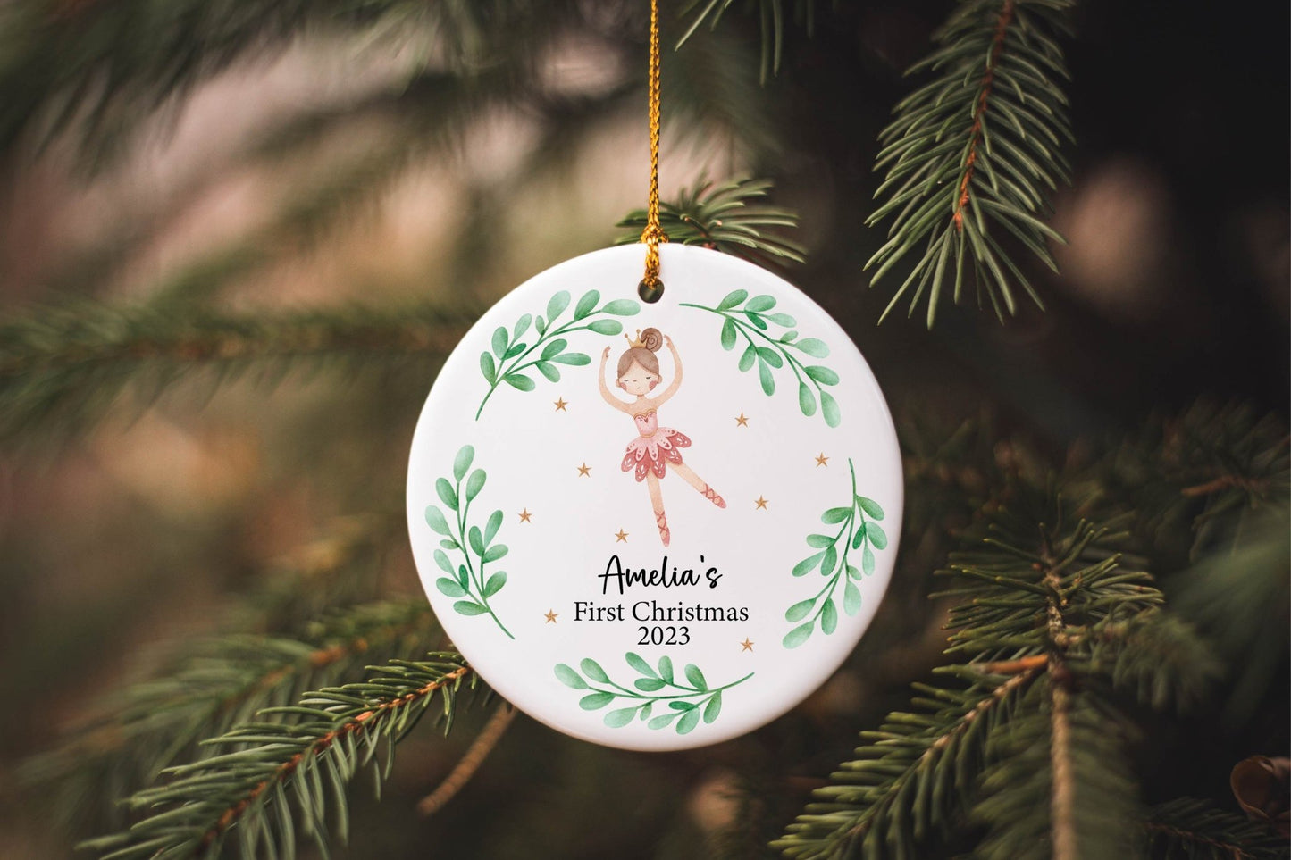 Baby's first Christmas Tree Decoration, Baby's First Christmas Keepsake Bauble Ceramic Ornament, Baby's 1st Xmas Bauble, Nutcracker bauble - Mancub Prints