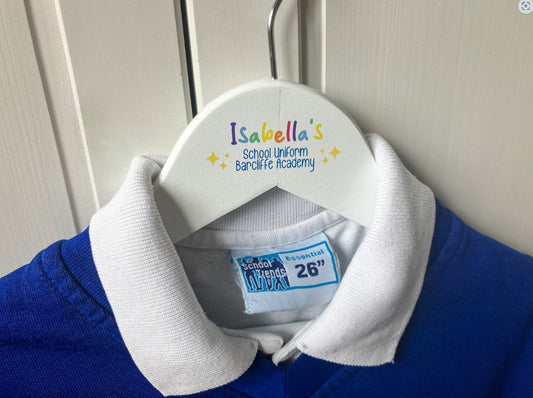 Back to school personalised coat hanger, school uniform hanger, first day of school, kids coat hanger - Mancub Prints