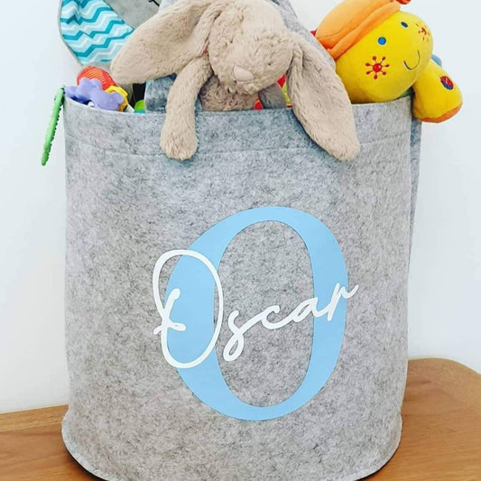 Childrens toy storage basket, personalised children's toy storage - Mancub Prints