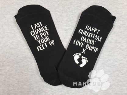 Christmas gift from Bump, stocking present for new dad, personalised socks. - Mancub Prints