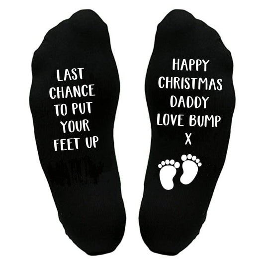 Christmas gift from Bump, stocking present for new dad, personalised socks. - Mancub Prints