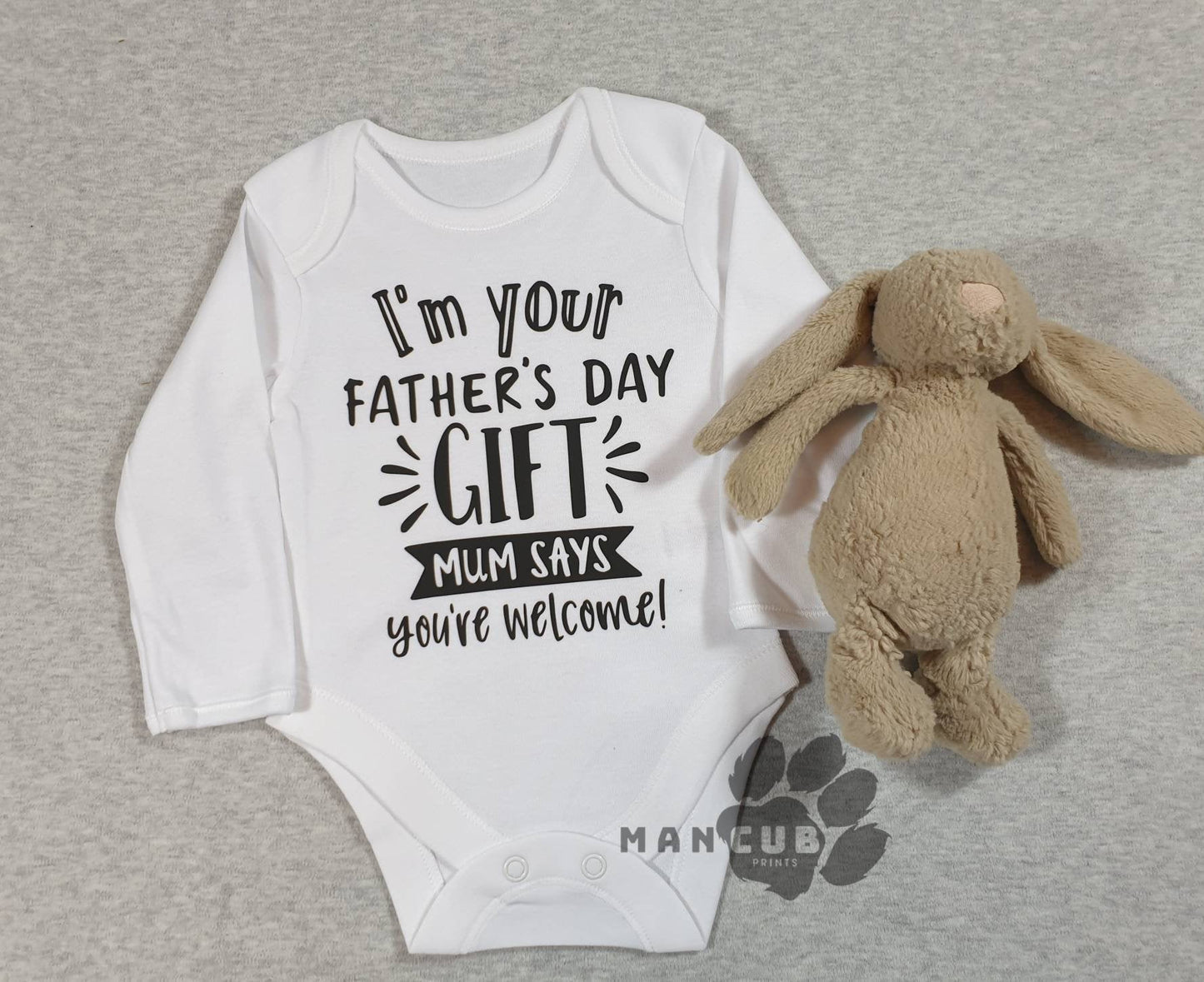 Father's day baby grow, First fathers day gift, our first fathers day. - Mancub Prints