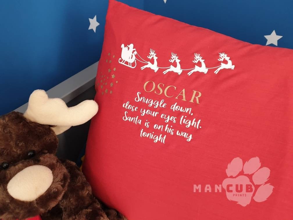 Personalised Christmas Eve Pillowcase, Christmas Eve Box ideas - Mancub Prints