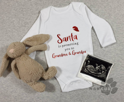 Personalised Christmas Pregnancy announcement vest Christmas baby. - Mancub Prints