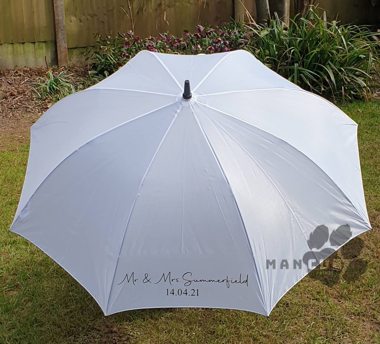 Personalised Wedding Umbrella, Bride Umbrella, Mr and Mrs Umbrella, - Mancub Prints