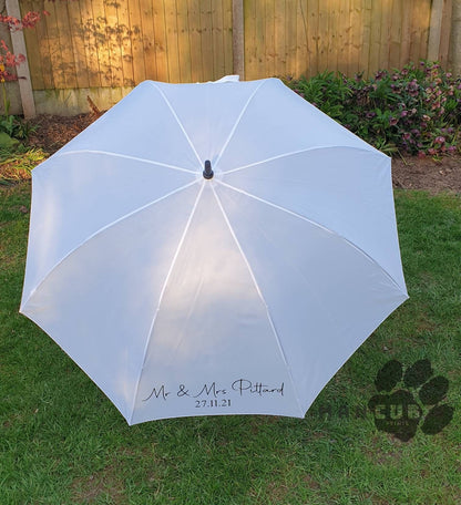 Personalised Wedding Umbrella, Bride Umbrella, Mr and Mrs Umbrella, - Mancub Prints