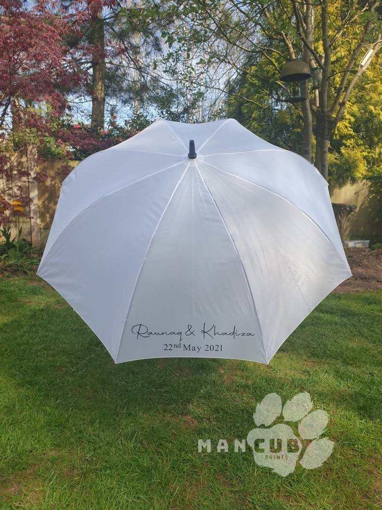 Personalised Wedding Umbrella, Bride Umbrella, Mr and Mrs Umbrella, - Mancub Prints