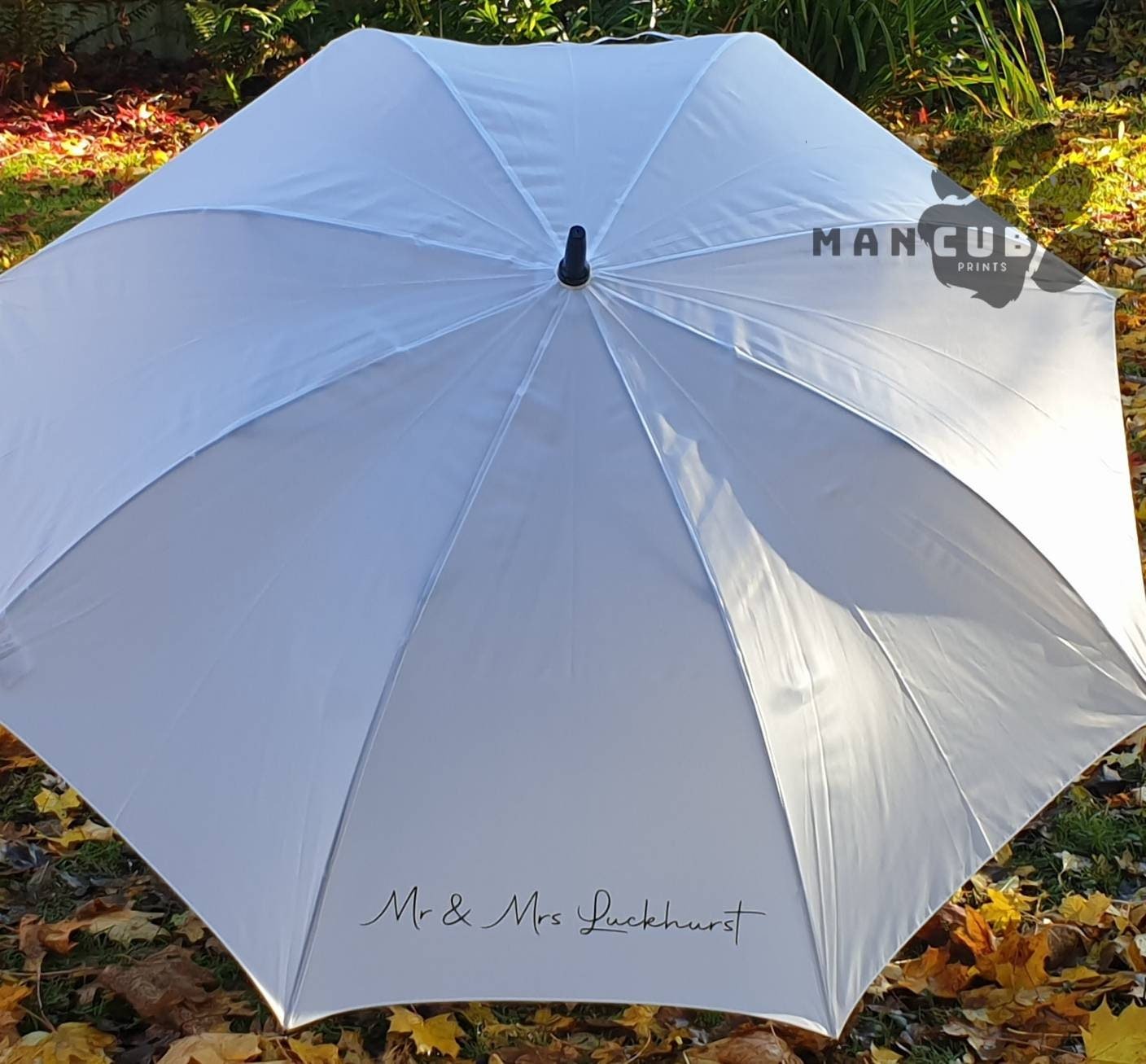 Personalised Wedding Umbrella, Bride Umbrella, Mr and Mrs Umbrella, - Mancub Prints