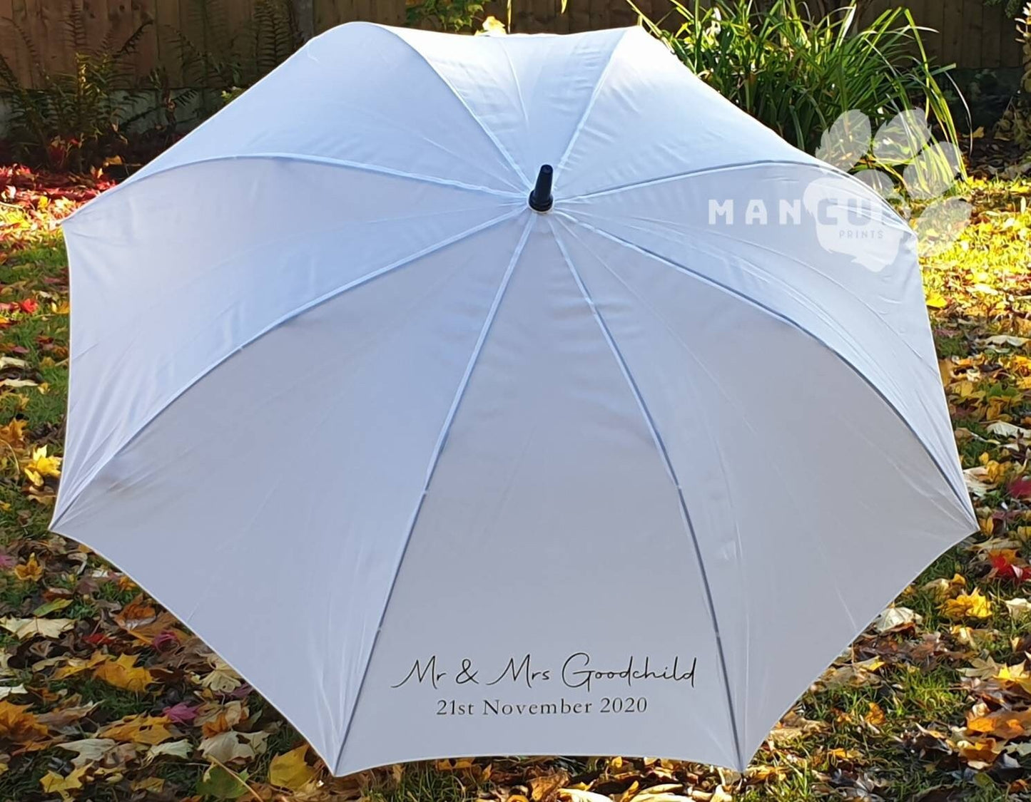 Personalised Wedding Umbrella, Bride Umbrella, Mr and Mrs Umbrella, - Mancub Prints