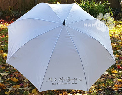 Personalised Wedding Umbrella, Bride Umbrella, Mr and Mrs Umbrella, - Mancub Prints