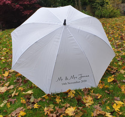 Personalised Wedding Umbrella, Bride Umbrella, Mr and Mrs Umbrella, - Mancub Prints