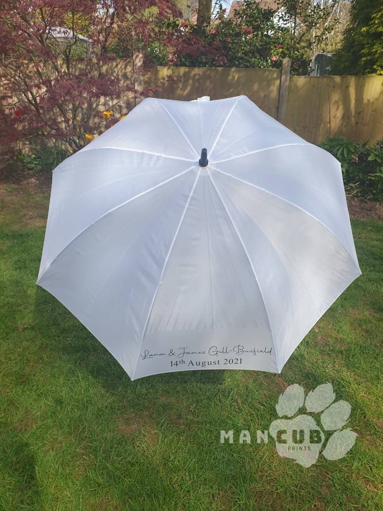 Personalised Wedding Umbrella, Bride Umbrella, Mr and Mrs Umbrella, - Mancub Prints