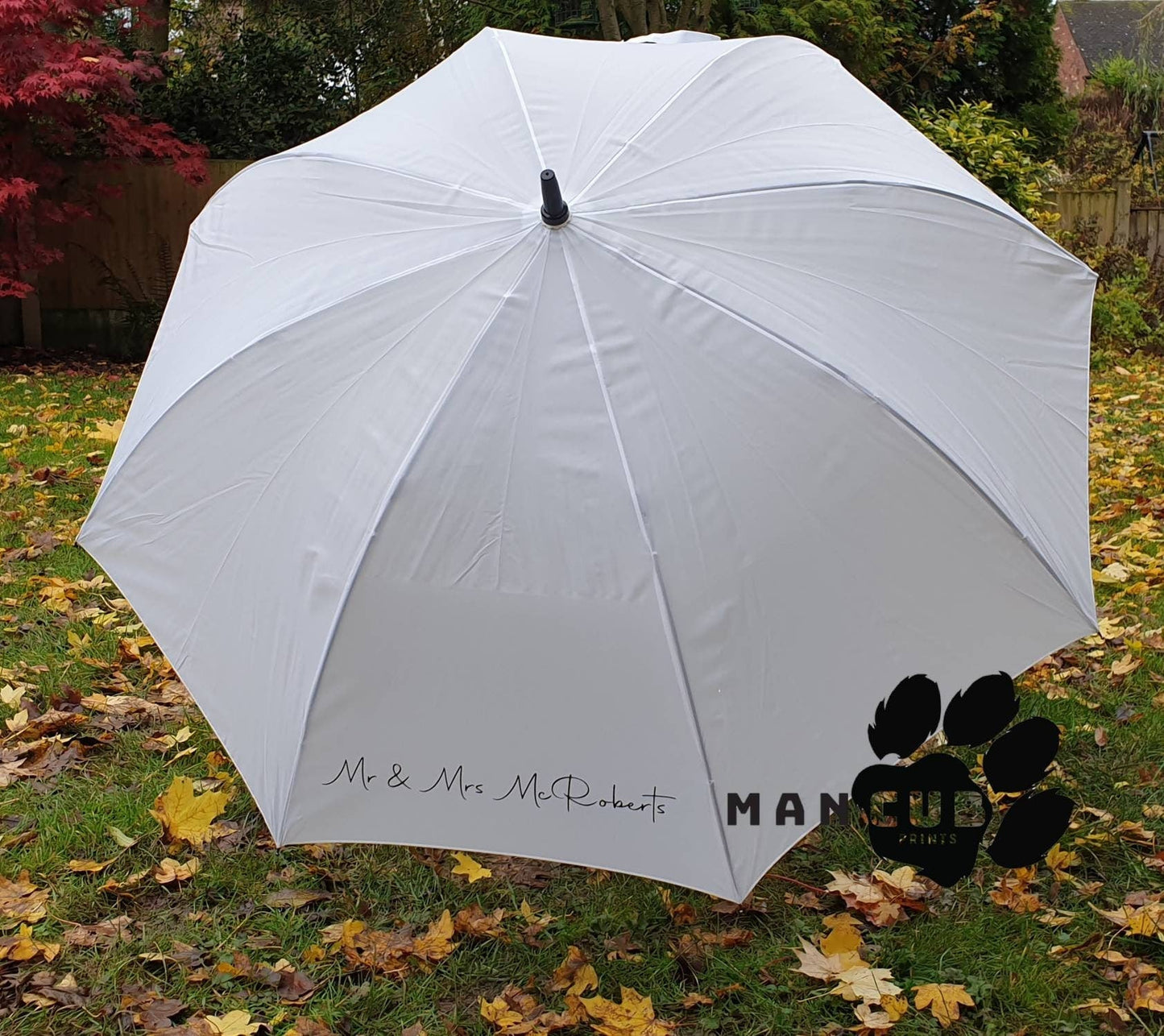 Personalised Wedding Umbrella, Bride Umbrella, Mr and Mrs Umbrella, - Mancub Prints