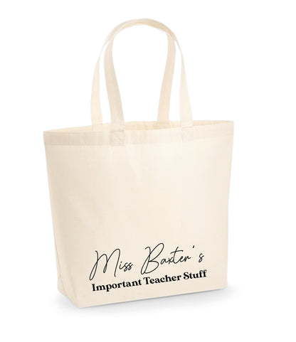 Teacher gift personalised tote bag, Thank you teacher gift. Childminder gift